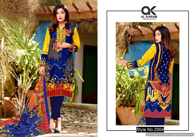 Al Karam 2 Cambric Cotton Designer Karachi Dress Material Collection